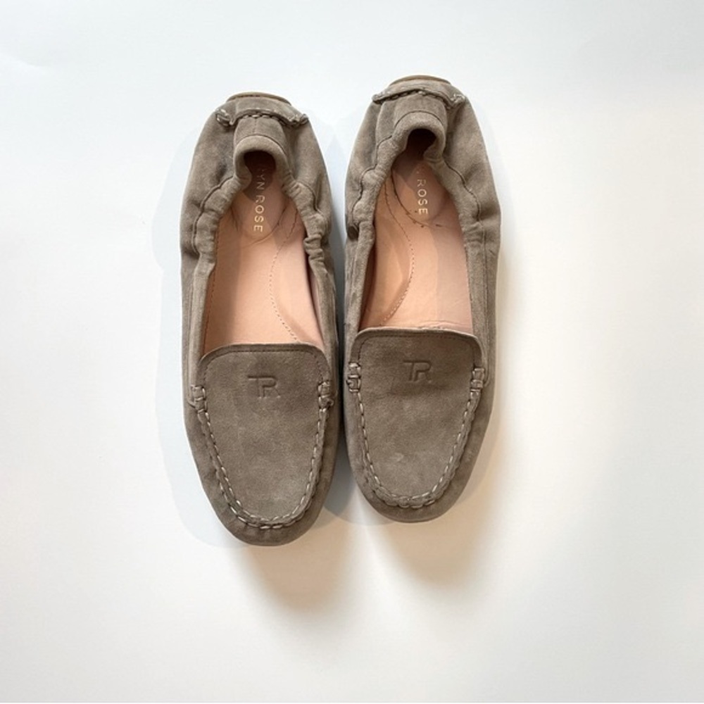 Taryn Rose Tan Moccasin Flats Soft Suede